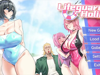 Animated hentai gallery features Aoi's horny lifeguard fantasies