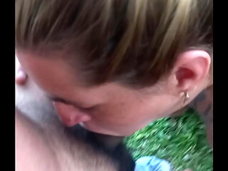 Masturbate outdoor ends with deep anal