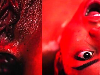 Pink labia close up of naive brunette