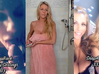 Tits tease in shower