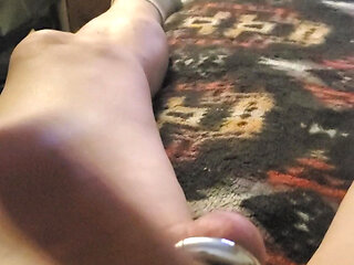 HornyDiver69 wearing ball weight I started stroking and playing