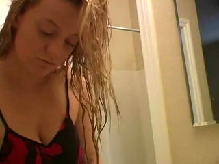 Makeup fetish by blonde beauty