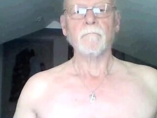 Naked Grandpa Jacks Off