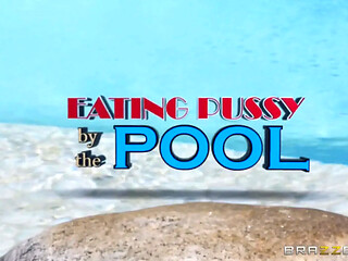 Whitney Westgate and Ariana Marie get oiled up and horny by the pool.