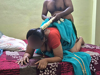 Sexy Body Desi Wife in Red Blouse & Saree Missionary and Doggy Style Pussy Creampie Fucking