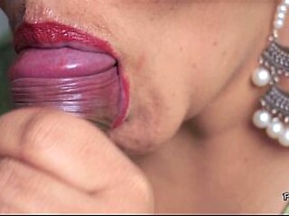 Indian cutie with big round ass gives POV blowjob and gets fucked hard