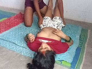 Indian Bhabhi in Red Shorts and White Pants Fucked