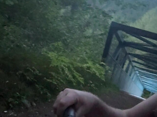 Nude walk by the river