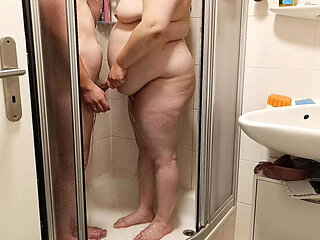 Hot German Couple Shower Sex - Amateur BBW Soaped & Fingered in HD