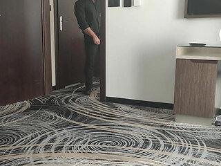 I Masturbate When Room Service Comes, He Watches Then Fucks Me Rough and Gives Me a Messy Facial