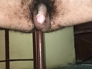 Indian middle age gay man playing with his ass