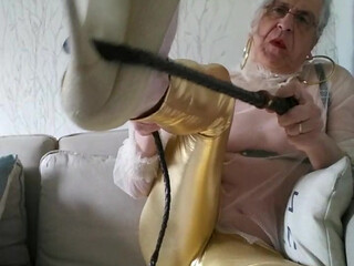 Whore in Leggings with a Whip