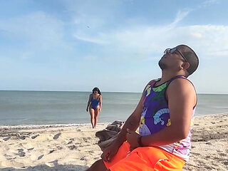 My stepbrother and I went to the beach