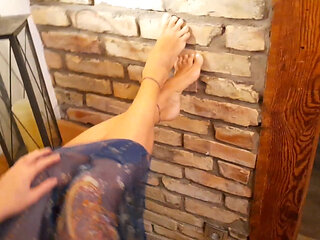 Close up blonde mature posing and blowjob