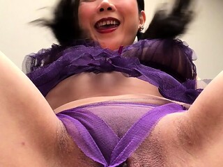 Close up with japanese getting mouth jizzed