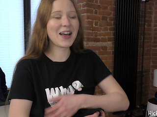 Red-haired milkmaid from the village and her first home video