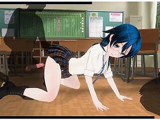 3D Hentai Schoolgirl Enjoys Double Penetration During Break