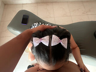 I See That My Sexy Disobedient Stepsister Spends Her Time Listening to Music and Doesn't Help with the Housework.