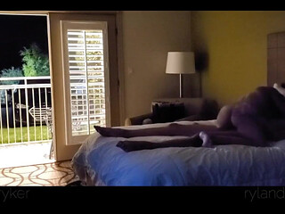 Hot Young Slut Fucked Hard in Motel with the Door Open!