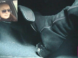 Driving Fast in Black Suede Knee High Boots