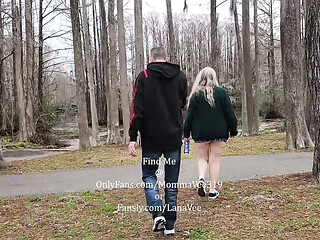Hot MILFs with big tits get head in the park
