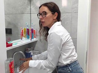 Ghomestory Pounds Clothed Hentai Stepmom in Shower