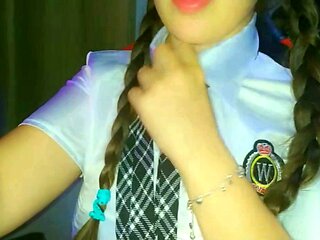 Camgirl solo, tongue blowjob, girl masturbating