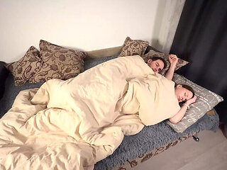 Russian Stepmom Shares Bed With Stepson - Amateur Blowjob & Creampie