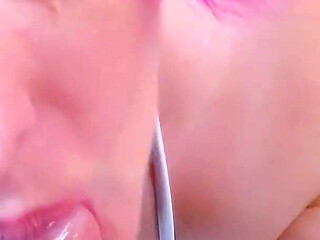 Cum Between Tits Curvy MILF Blowjob
