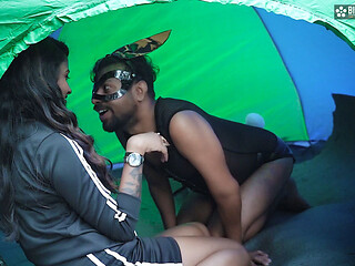 Mr bunny fucks StarSudipa in the jungle and cumshot on her pussy