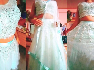 Indian Gay Crossdresser Gaurisissy Feeling Horny in Blue Lehanga