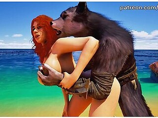 Werewolf And Elf Fucks On The Beach