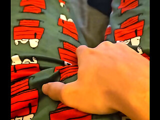 Girl masturbating in Snoopy pajamas