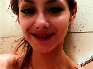 Sexy amateur redhead teen double dildo action