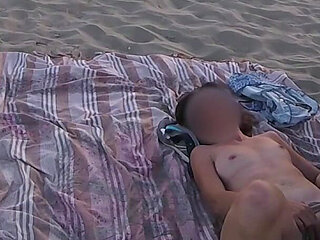 Caught! Pussy Flash: Teacher on Beach Masturbates and He Fingers Her to Orgasm! - Misscreamy