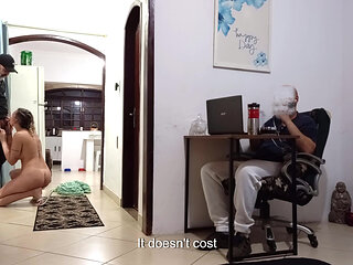 While the husband is at work, the wife receives the delivery man.