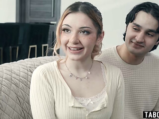 MILF biology teacher tutors horny teen couple about bisexual sex