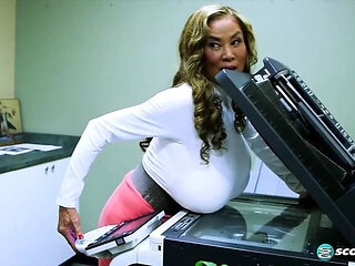 Big Tits Asian Minka Fucks Hard in Office - Blowjob & Cumshot