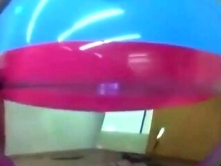 Daddy Plays with Inflatable Beach Ball Sex Toy