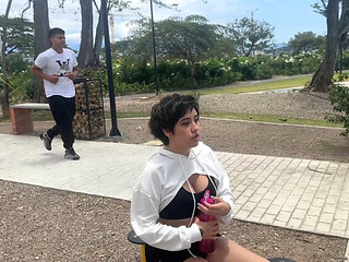 Amateur Blonde Latina Teen ManuelaAlvarez Fucks Stranger In Park - Best Blowjob & Doggy Style Fucking