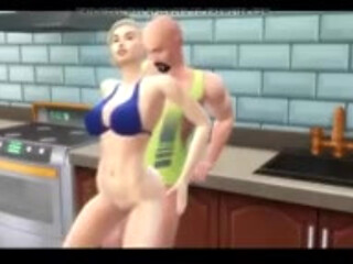 Sims 4 - Busty step mom gets creampied in the kitchen