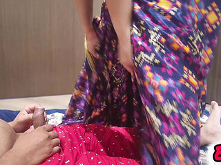 Desi Bhabhi Catches Devar Jerking Off and Fucks Him Hard in Room