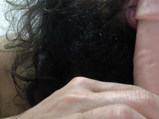 Hairy blowjob with loud moaning, hard cock, anal masturbation (Use Earphone)