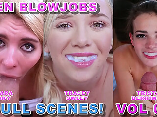 Teen Blowjob Compilation Vol 45 - 3 Full Big DIck POV Blowjobs - Tristan Berrimore, Cara Sky, Tracey Sweet - All Cum Swallows!