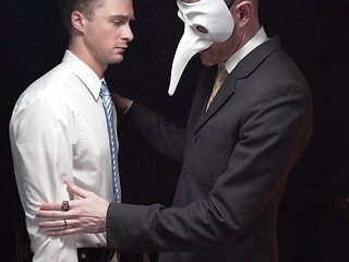Cole Blue spreading his legs for Legrand Wolf's cock