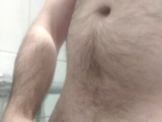 I take a shower and play with my dick.