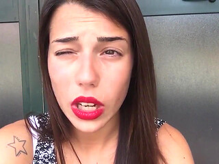 Sweet teen first time smoking on cam