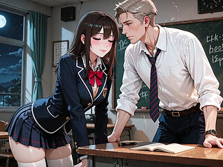 Teacher seduces innocent college student in animated fantasy