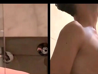 Two Angles - Big Cock and Face Expressions - Intense Quick Jerk off and Cum in the Bathroom