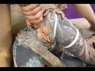Tattoo girl get ANAL fucked balls deep with 0% pussy